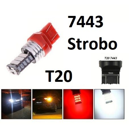 Lampu Led T20 7443 45 Smd Rem Tancap Kaki 2 Strobo Merah Mobil Bohlam Murah