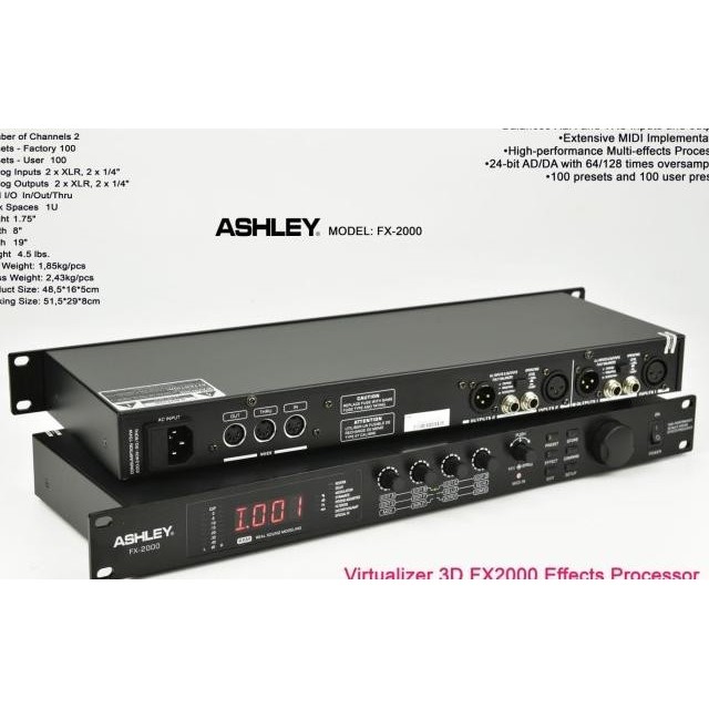Ef Efek Vokal Processor Ashley Fx-2000 Virtualizer 3D Original Fx 2000