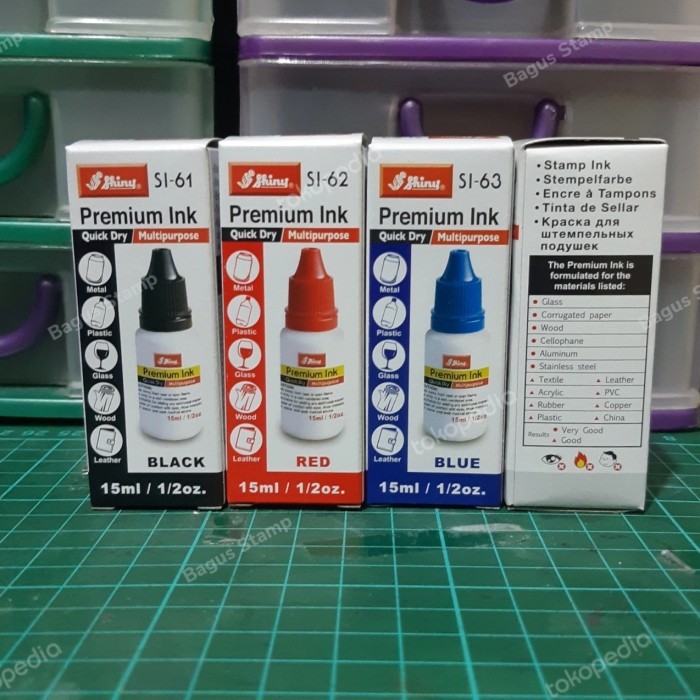 

Tinta Stempel Permanent / Premium / Tahan Air Shiny
