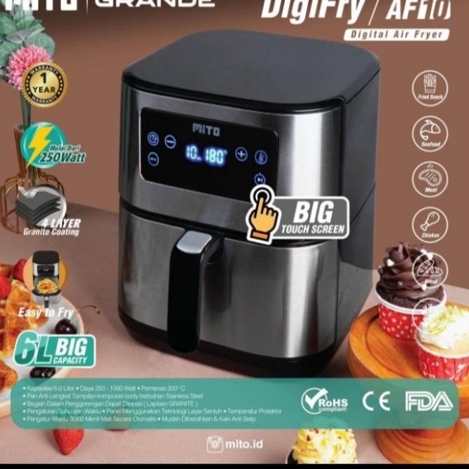 AIRFRYER AIR FRYER AF10 AF 10 MITO 6LITER GRANDE GORENG TANPA MINYAK