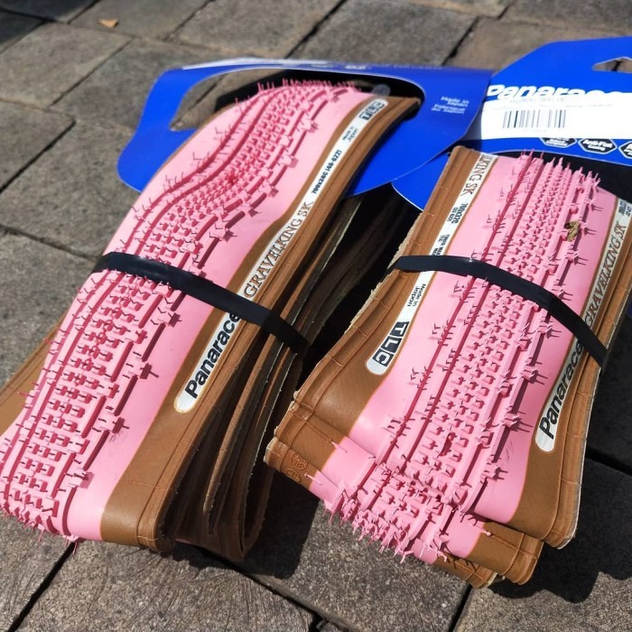 Panaracer Gravelking SK Tire 700 - Flamingo Pink/Brown