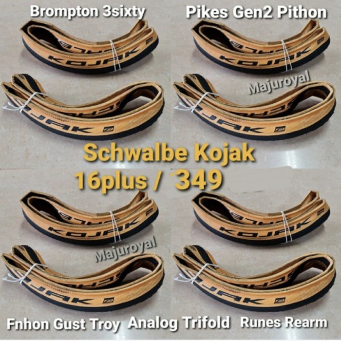 BAN LUAR SCHWALBE KOJAK 16 349 plus SEPEDA LIPAT TAN WALL FOLDABLE