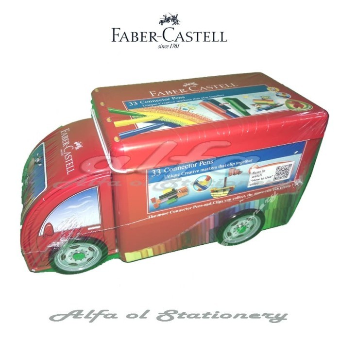 

Connector Pen 33 Truck Tin Case Faber Castell - Spidol Warna Truk