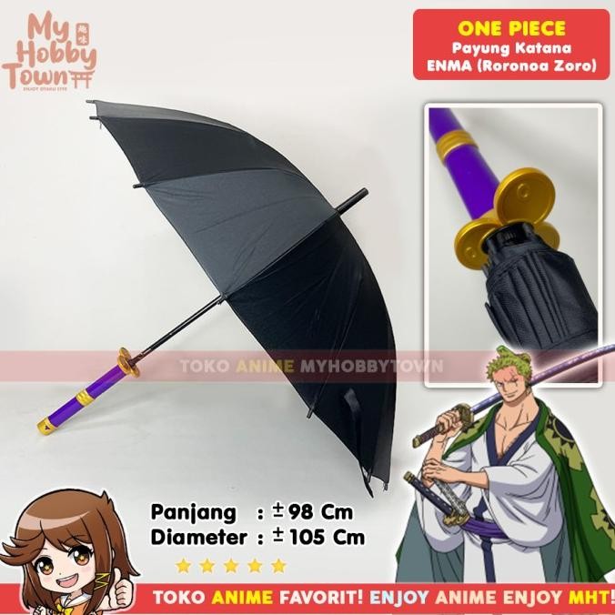 Payung Anime Pedang One Piece Roronoa Zoro : Purple Enma .