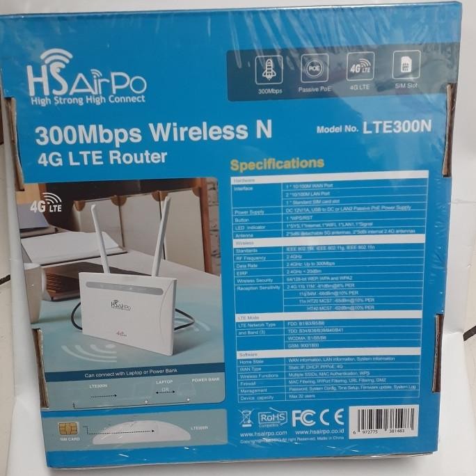 HSAIRPO LTE300N 4G LTE AND WIRELESS 300MBPS SimCard