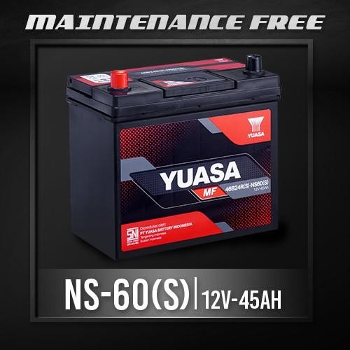 Aki Mobil Yuasa NS-60(S) MF 12V 45Ah - Tahan Lama, Standarisasi JIS