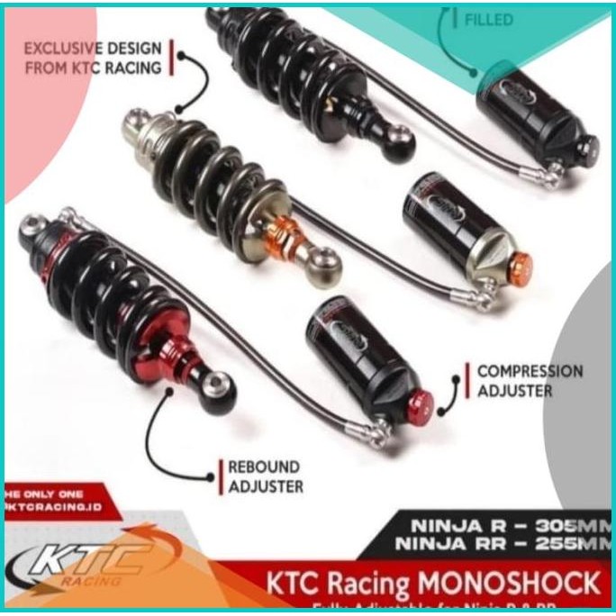 MONO SHOCK KTC TABUNG PISAH NINJA 150 R & NINJA 150 RR / MONOSHOCK KTC