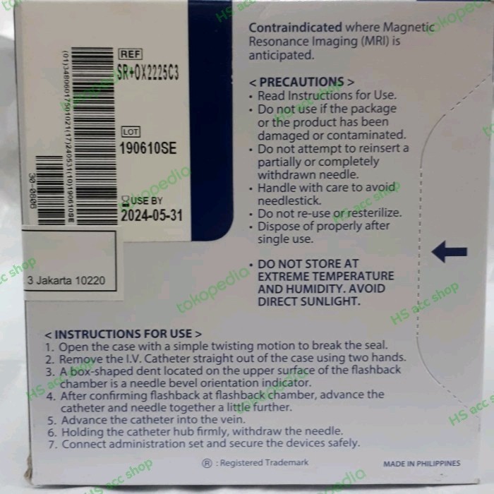 Surfio I.V Catheter Terumo/ Jarum Infus Uk 18G,20G,22G, 24G Isi 50 Pcs Terlaris