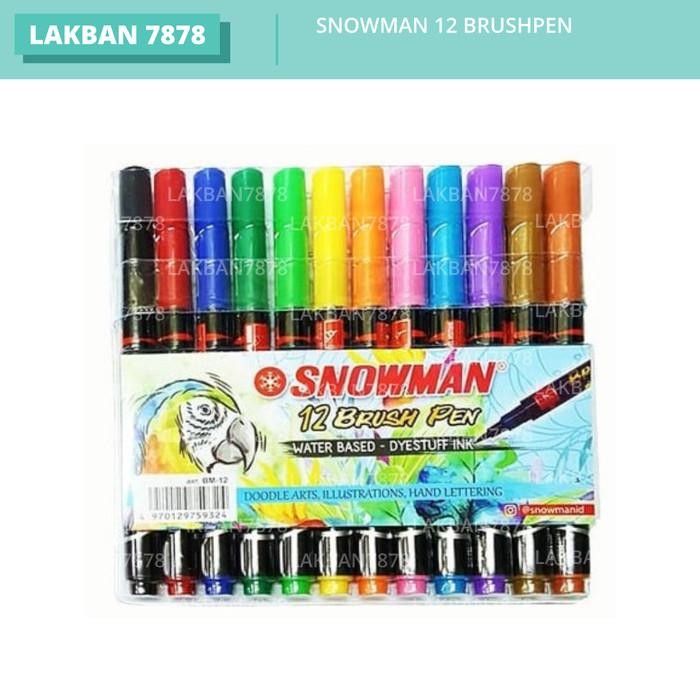 

TERBARU SNOWMAN 12 BRUSHPEN / BRUSH PEN / KUAS KALIGRAFI WARNA 12 PROMO!
