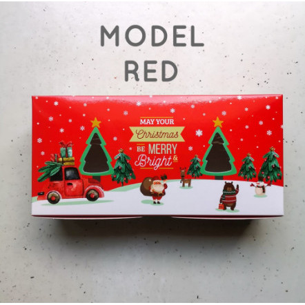 TERLARIS Box Roll Cake 8x25 Christmas Sunway / Dus Kue Natal (5pcs)