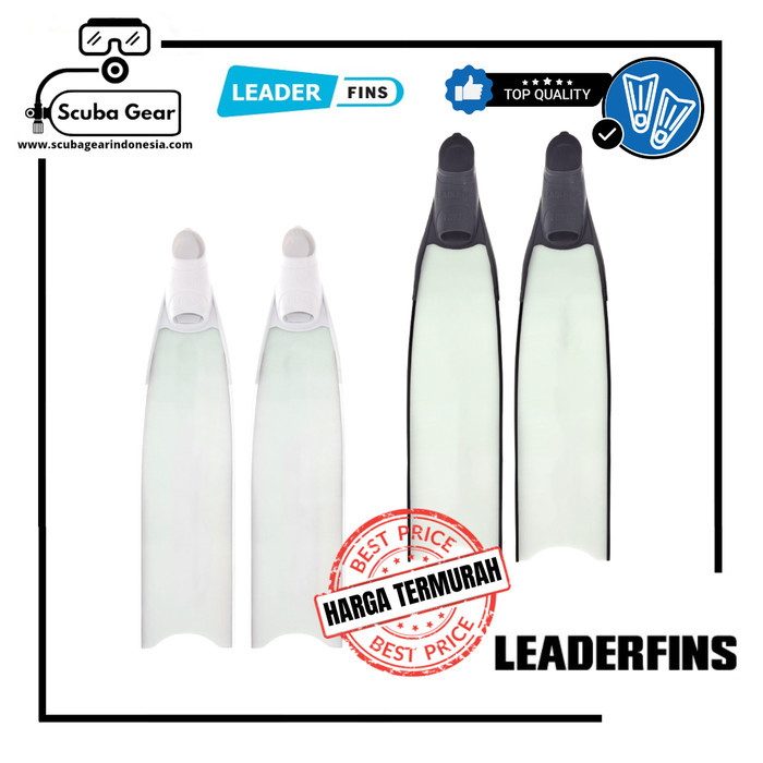Long Fins Leaderfins Forza Epoxy Ice Fiber Glass - Freediving Fins Kaki Katak Selam