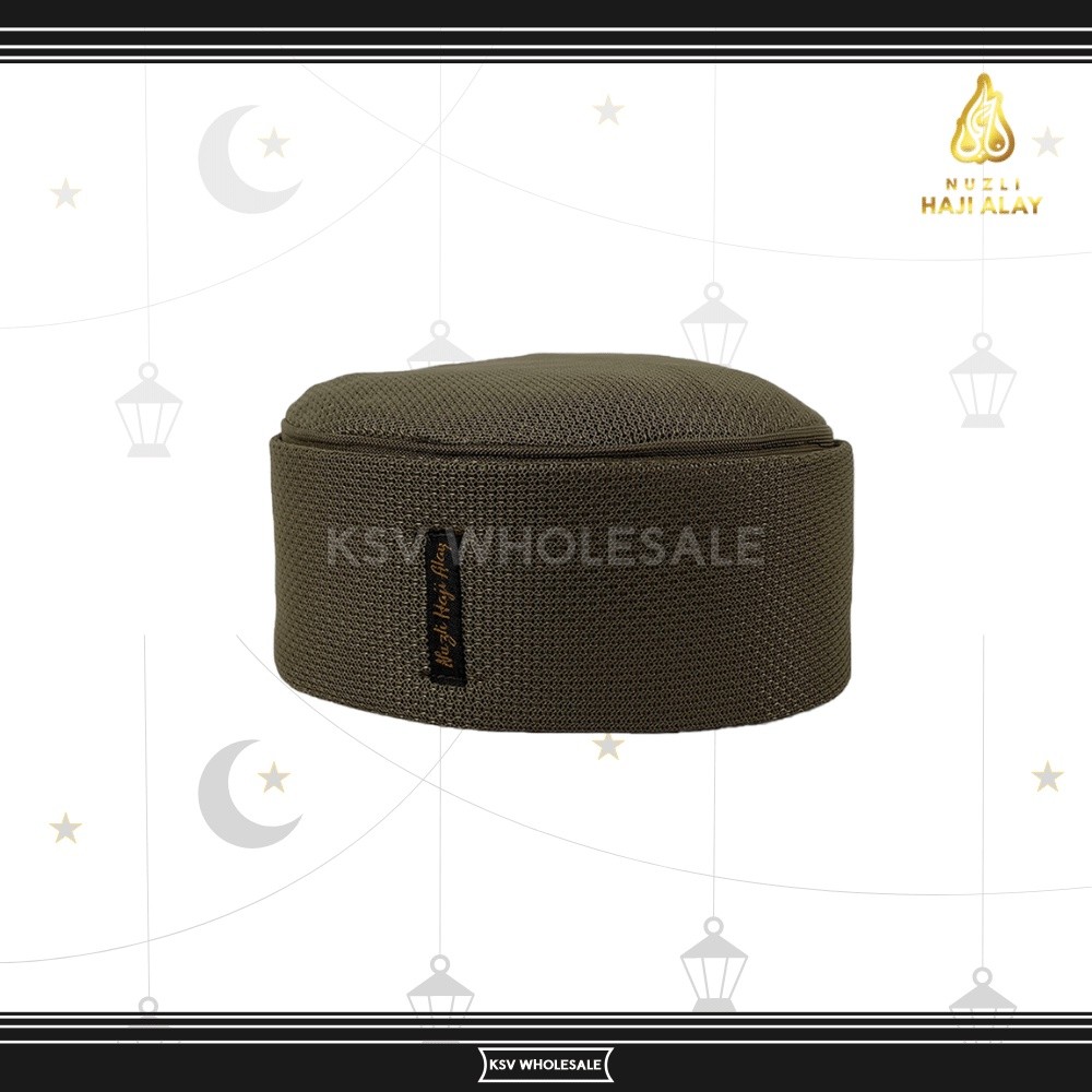 Murah Grosir (10 Pcs) Peci Lipat Mesir Habasya Premium Haji Alay Kopiah Kain Hitam Putih Kopyah