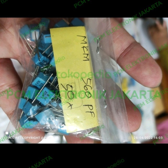 kapasitor capacitor mkp/mkm kotak 560pf 560 pf 561 561pf bagus taiwan