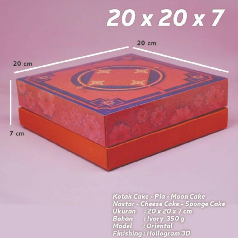 

BR - BOX KOTAK KUE HAMPERS CNY IMLEK KUE LAPIS BOLU SPONGE CAKE MOONCAKE PIA 20X20 KARDUS KEMASAN KUE TERLARIS