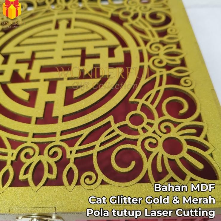 

BR - Hardbox Imlek MDF Laser Cutting - Gold Merah 23.5 x 23.5 x 11 cm - CNY-MDF-M TERLARIS