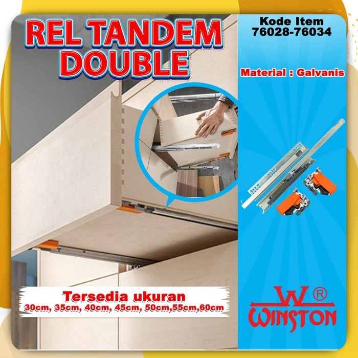 Diskon Rel Laci Tandem Winston 60 Cm Double Extention Slowmotion / 76034