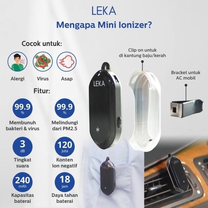 Leka AP7212 Personal Ionizer / Purifier Portable Kalung