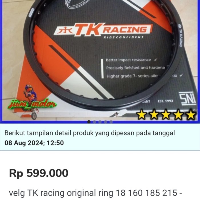 VELG TK RACING ORIGINAL RING 18 160 185 215