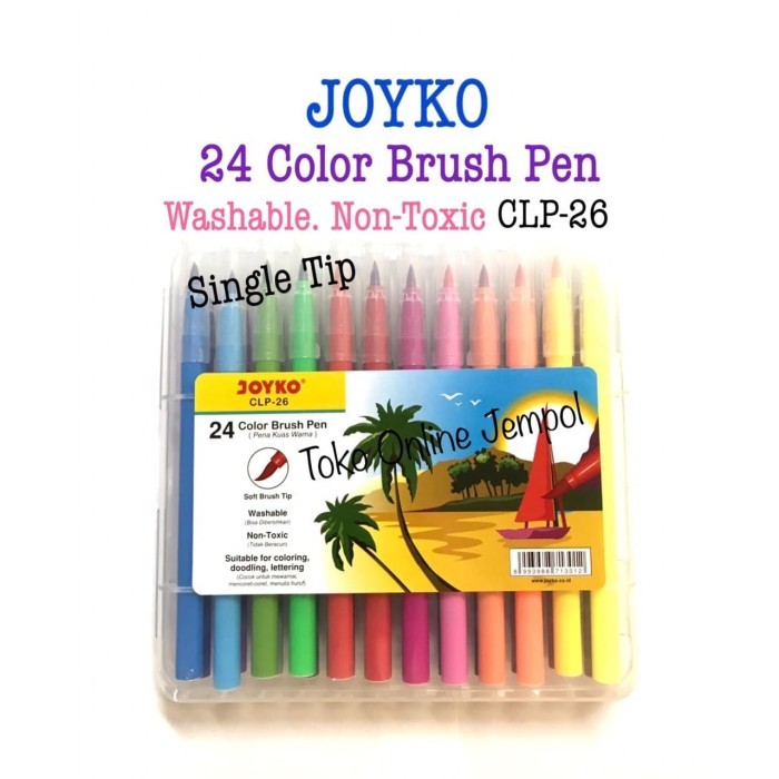 

TERBARU 24 Color Brush Pen JOYKO Single Tip Pena Kuas Warna CLP-26 ATK1037JY