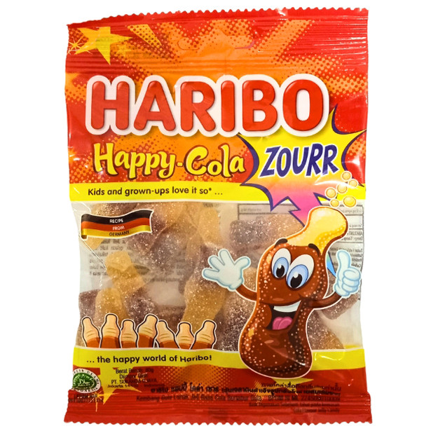 

S23475 HARIBO HAPPY COLA ZOURR PERMEN BUNGKUS 80GR MAJU BERSAMA