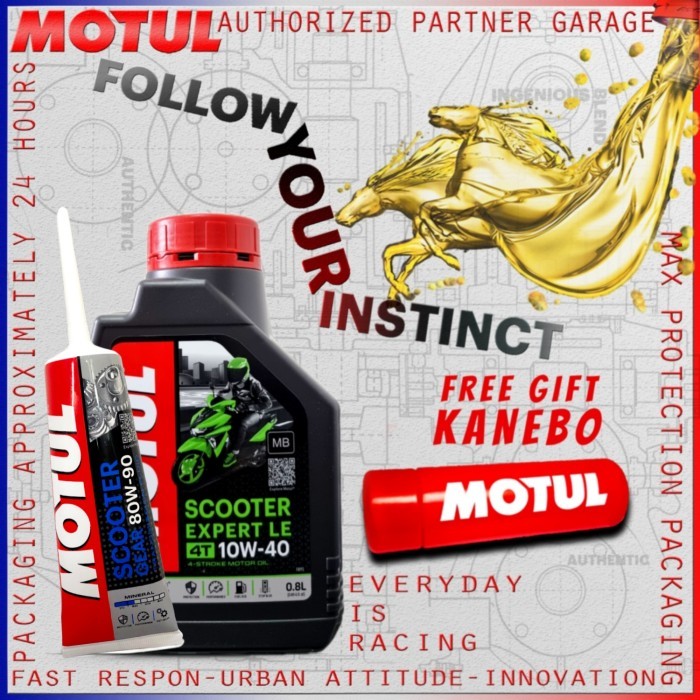 PAKET OLI MOTUL MATIC SCOOTER EXPERT LE 10W40 800ML IMPORT
