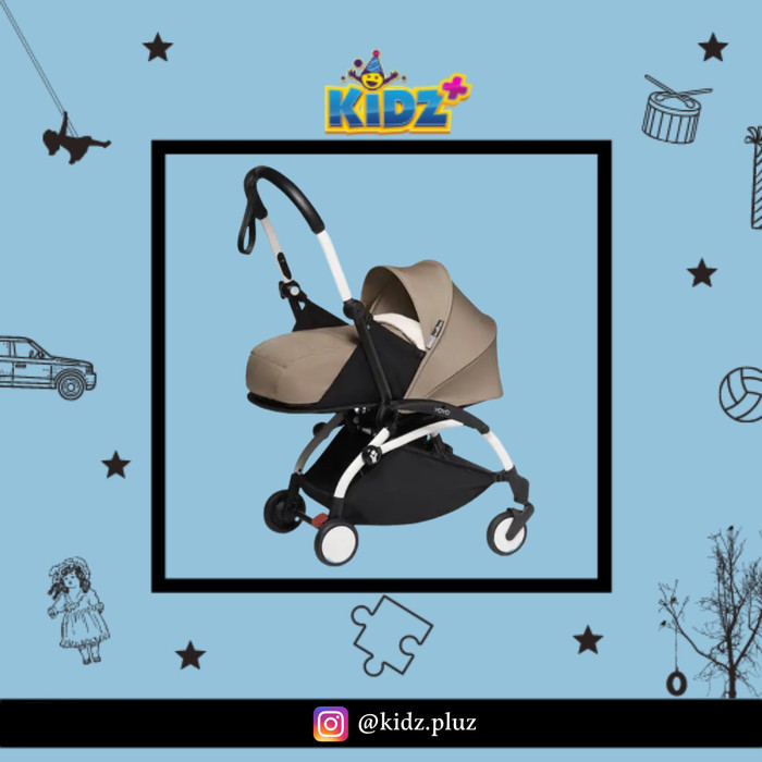 PROMO Sewa Babyzen Yoyo+ White Frame Stroller With 0+ Newborn Pack Taupe