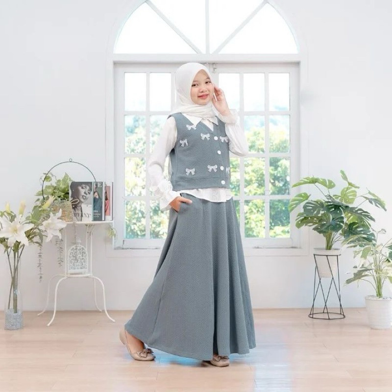 Bestseller 2025 Modern Gms Anak Import Bj Muslim Anak2 Murah Ganis Kid 3-12 Thn Gamus Anak Perempuan