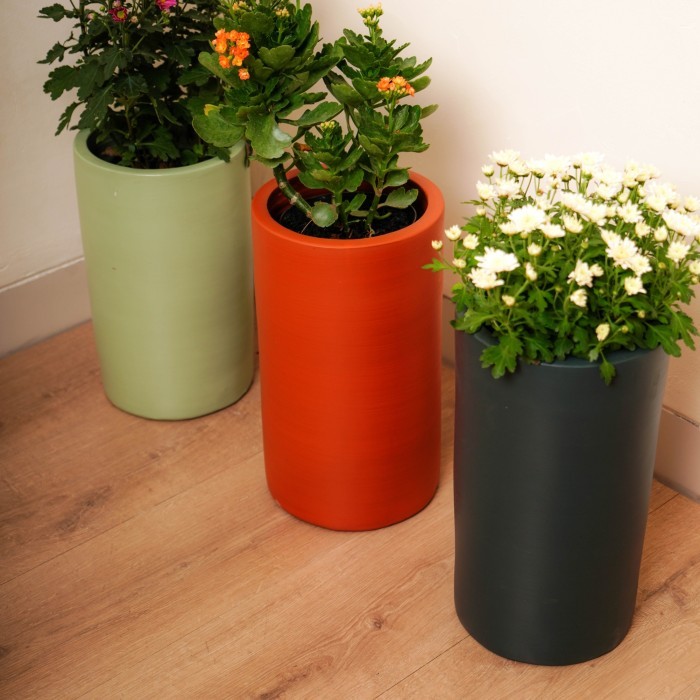 POT TANAMAN GERABAH SILINDER TABUNG D20T35