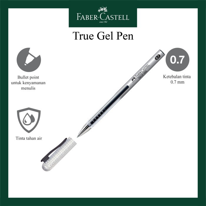 

Faber Castell Gel Pen True Gel 0.7Mm / Pulpen Pen Faber Castell Pena