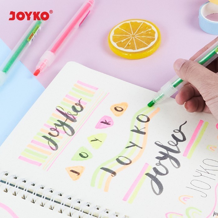 

Joyko Highlighter Neon Colour Pen Penanda Joyko Model Pen [12Pcs]