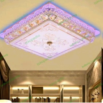 Lampu Plafon Cristal Hias Kotak 50 Cm Kotak 3 Warna Murah