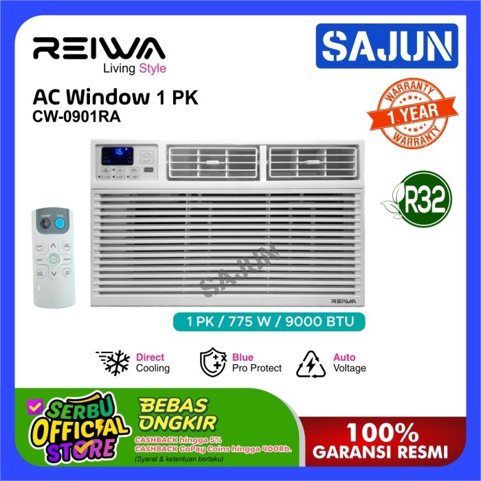 REIWA AC Window 1 PK CW-0901RA AC Low Watt 1PK