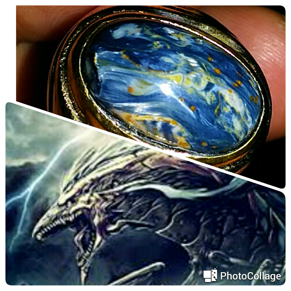 Natural Blue Pietersite Namibia Bulu Goyang MATRIX Top Motif Kepala Naga Biru