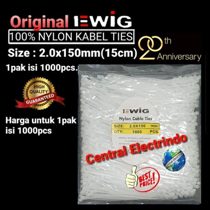 

TERMURAH EWIG KABEL TIES 2.0X150MM(15CM) 1PAK 1000PCS. - PUTIH !!!!!