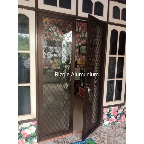 pintu espanda aluminium/pintu kasa nyamuk/pintu kupu tarung