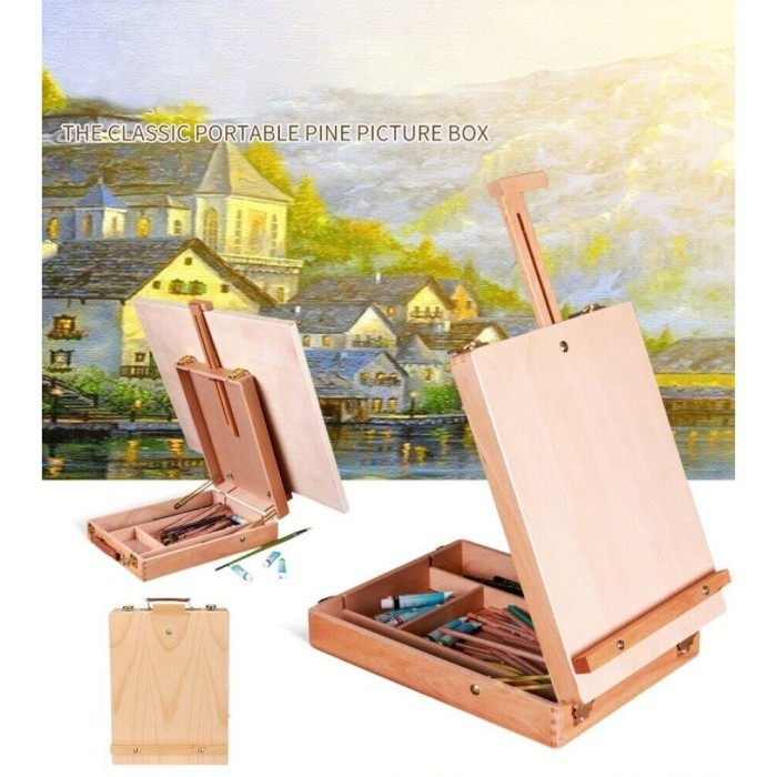 

PROMO! Adjustable Wooden Table Desk Art Dr Board Canvas Sketch Easel 30-60