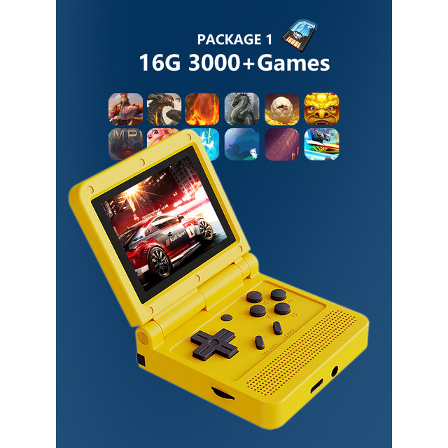 POWKIDDY V90 Retro Flip Handheld Game Player 3.0 inch IPS