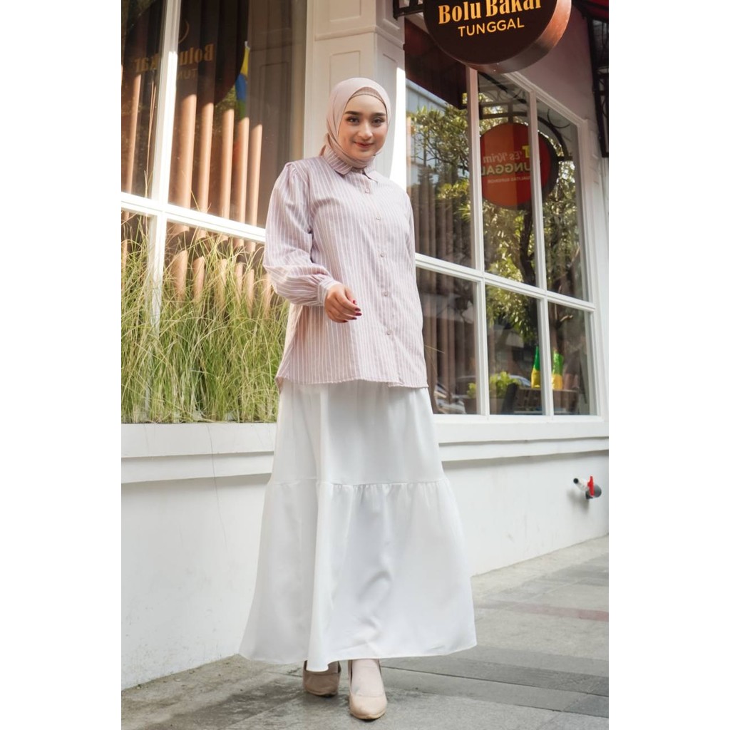 Azkia Top | Baju Tunic Wanita | Baju Tunic Korean Style | Baju Tunic Motif Bunga Kecil