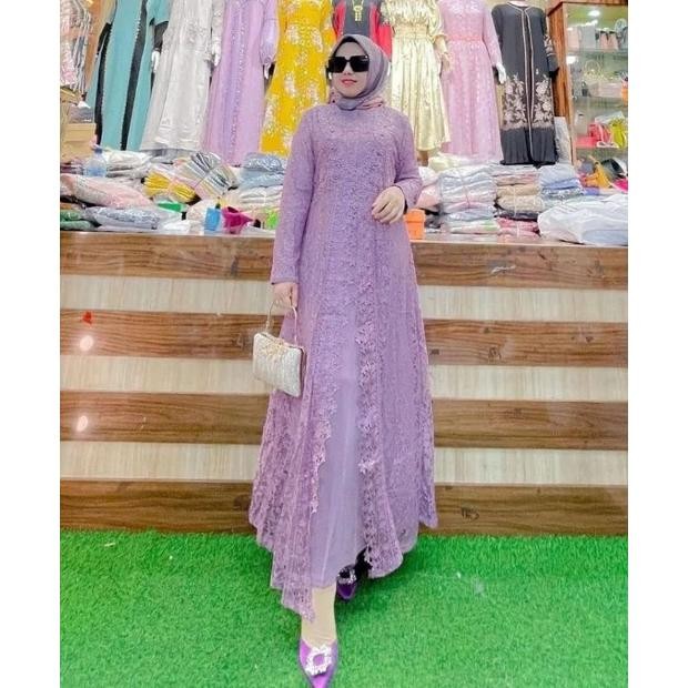 gamis pesta kerancang full brokat import korea gamis pesta kondangan terlaris gamis super mewah orin