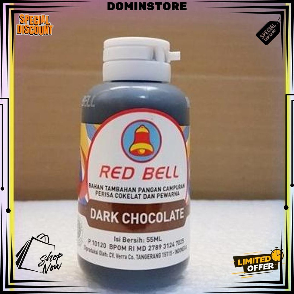 

Pewarna Dan Perisa Red Bell Rasa Dark Chocolate Coklat 55Ml Bj Gratis Ongkir