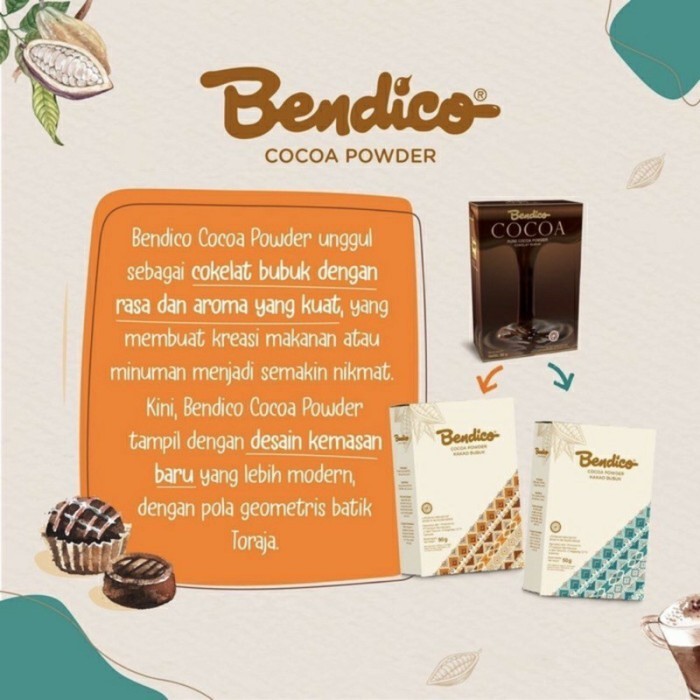 

CUCI GUDANG Coklat Cokelat Bubuk BENDICO Cocoa Powder 90gr Hitam Murni