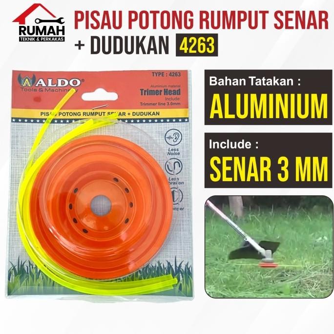 PISAU POTONG RUMPUT SENAR + TATAKAN 4263 (3mm) / piringan senar nilon mesin potong rumput