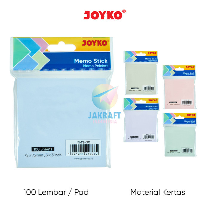 

Kertas Memo Stick Pastel Tempel Joyko Mms-30 Sticky Note Warna Lengkap