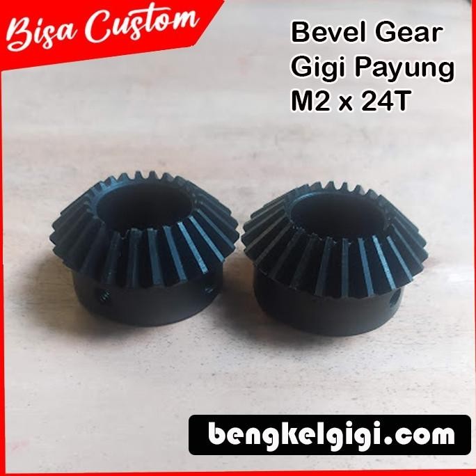 Gear Bevel Roda Gigi Payung Custom Modul 2 Sesuai Sample