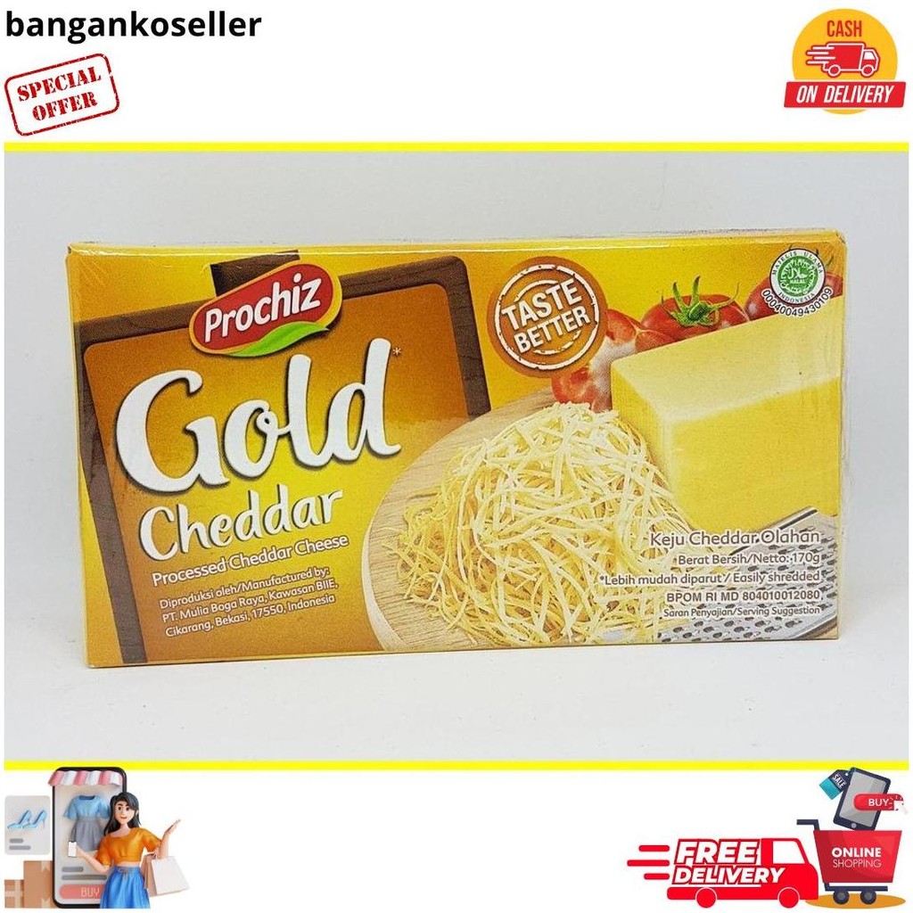 

Keju Prochiz Gold Cheddar 170 Gr Siap Kirim