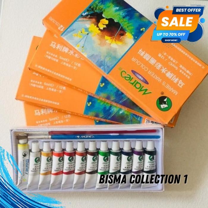 

CAT AIR WATER COLOUR MARIES 5ML ISI 12PCS KUALITAS BAGUS HARGA MURAH BY BISMACOLLECTION1 !!