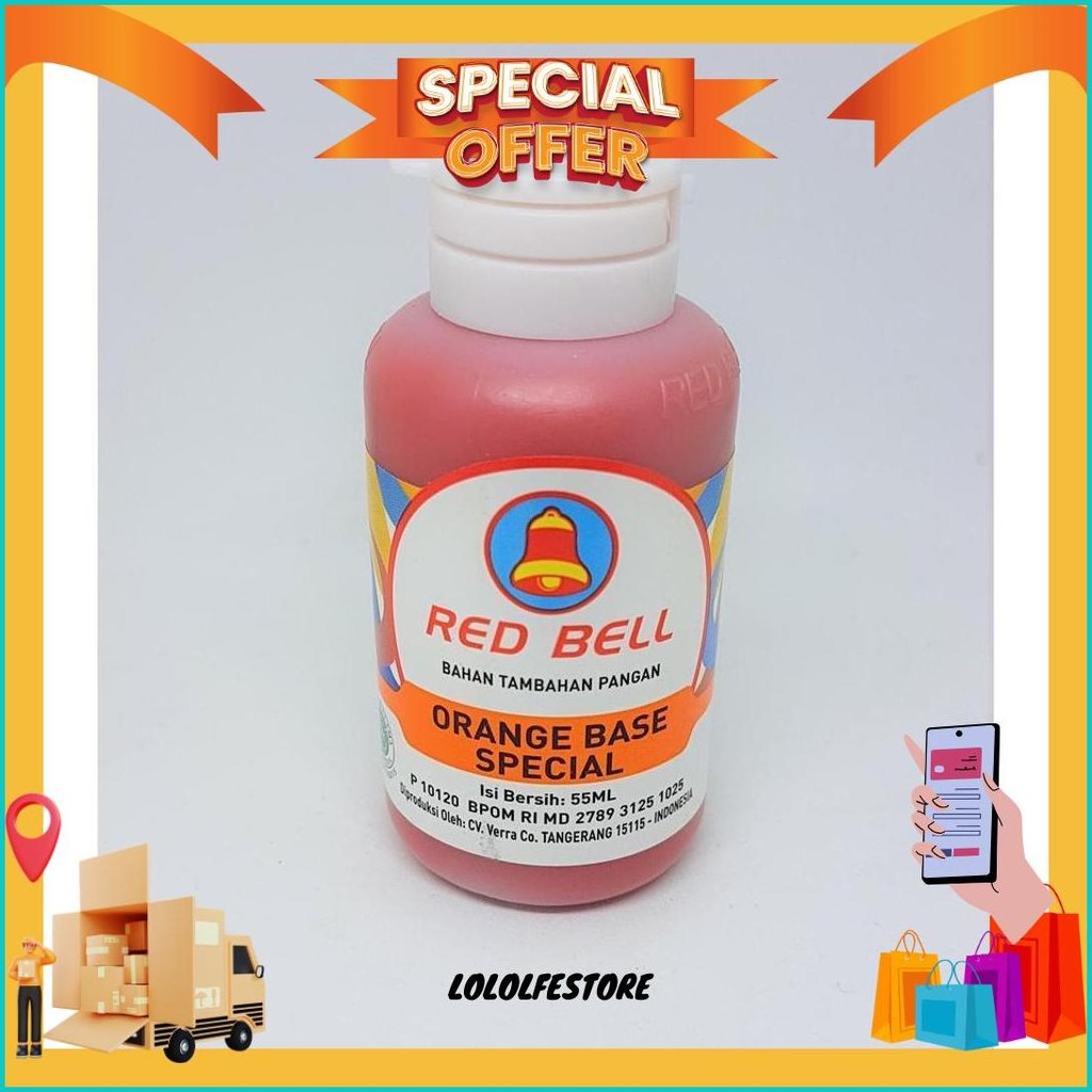 

Perasa Dan Pewarna Red Bell Rasa Orange Base Special 55Ml Termurah Banget