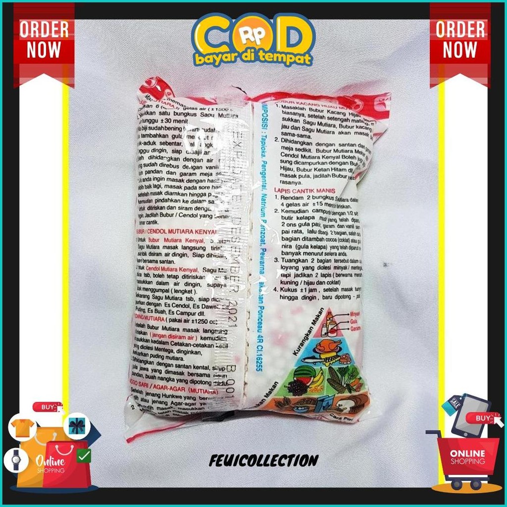 

Sagu Mutiara Cap Kucing 100 Gr - Sagu Mutiara Original Produk