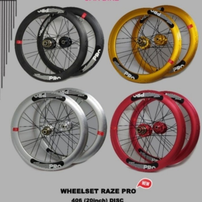 wheelset raze pro 16 349 dan 20 406 disc brake