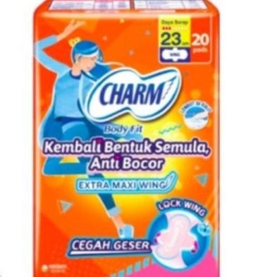 

diskon! pembalut charm body fit 23 cm 20s lock wings